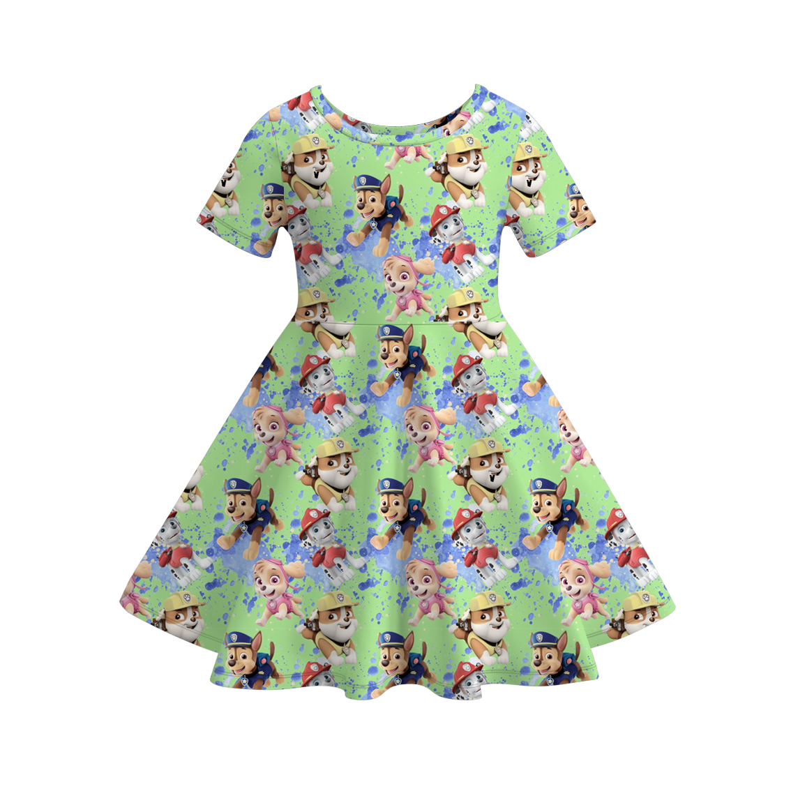 （Pre Order）Girls Fall Cartoon Print Dress