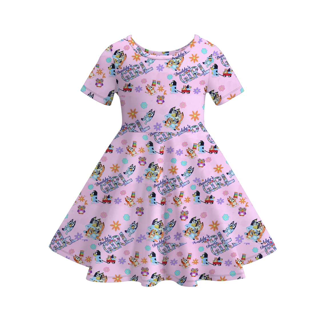 （Pre Order）Girls Fall Cartoon Print Dress