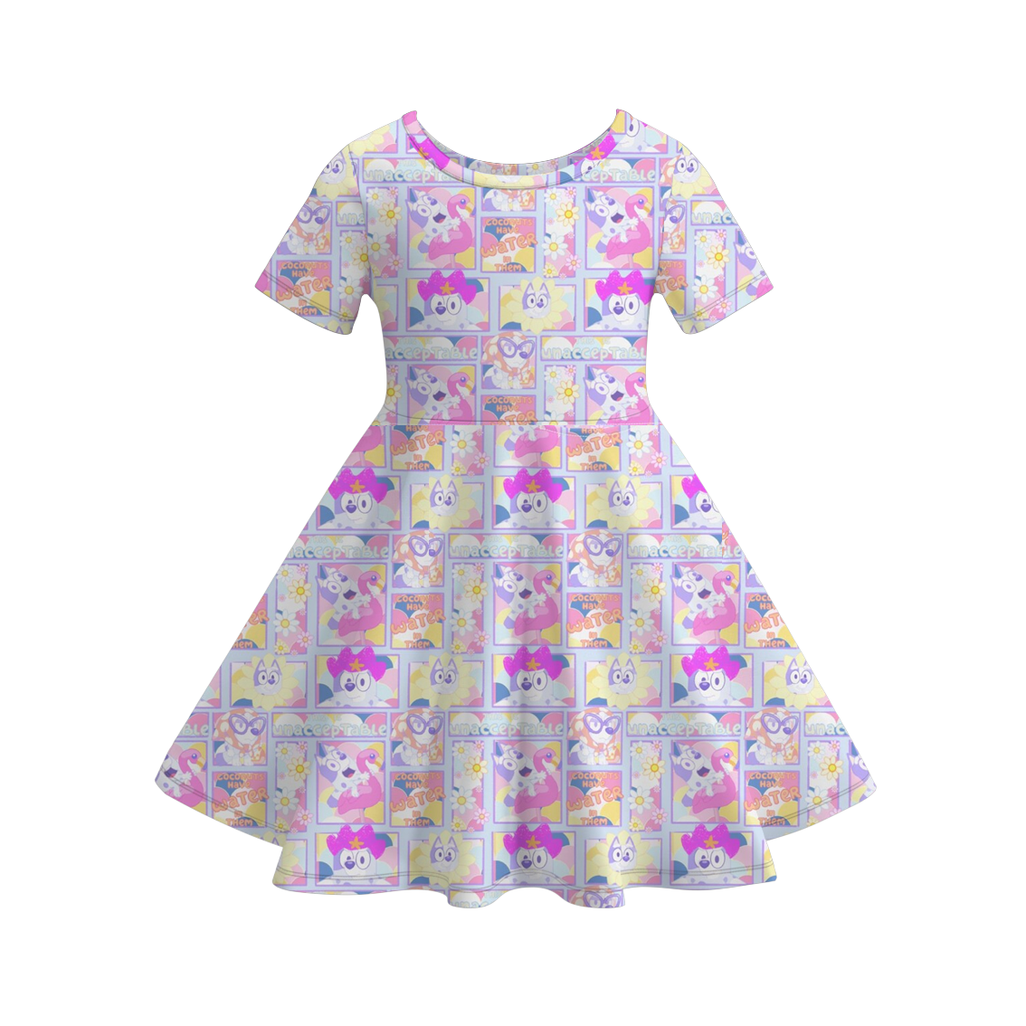 （Pre Order）Girls Fall Cartoon Print Dress