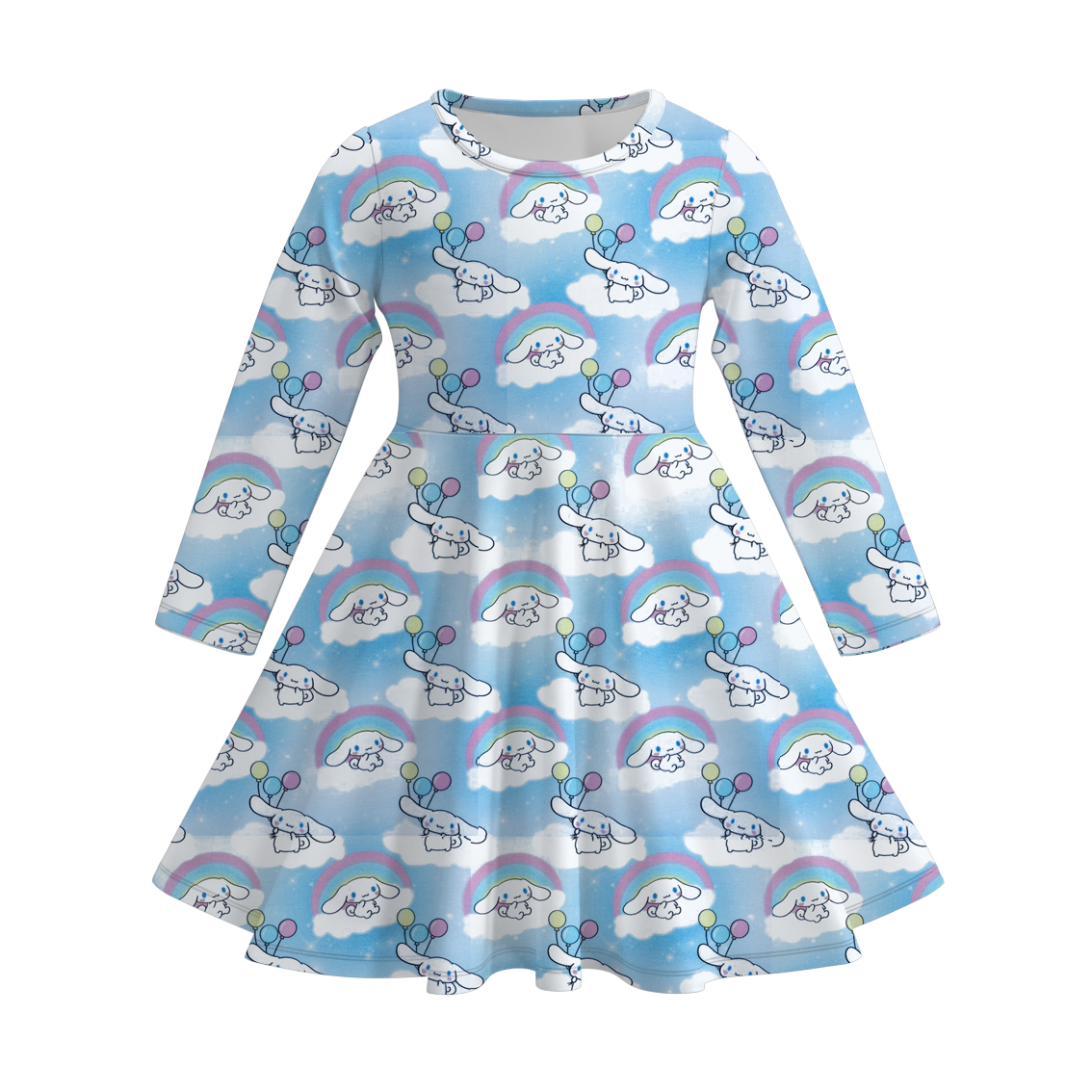 （Pre Order）Girls Fall Cartoon Print Dress