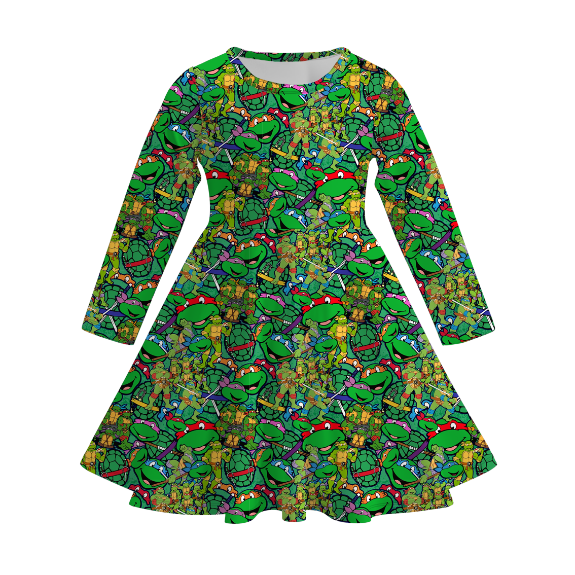 （Pre Order）Girls Fall Cartoon Print Dress