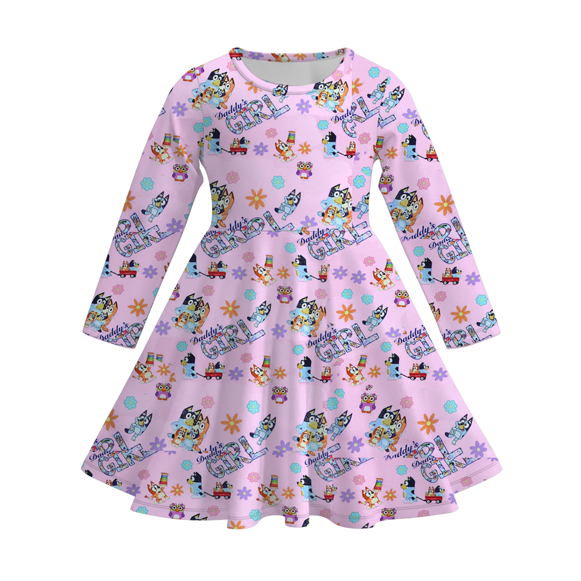 （Pre Order）Girls Fall Cartoon Print Dress