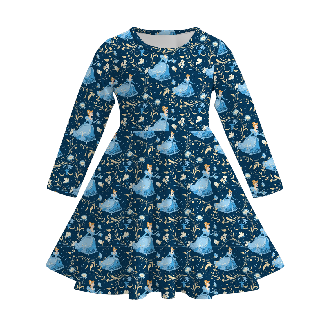 （Pre Order）Girls Fall Princess Print Dress