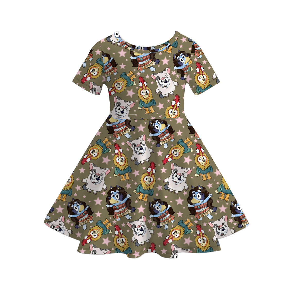 （Pre Order）Girls Cute Cartoon Print Dress