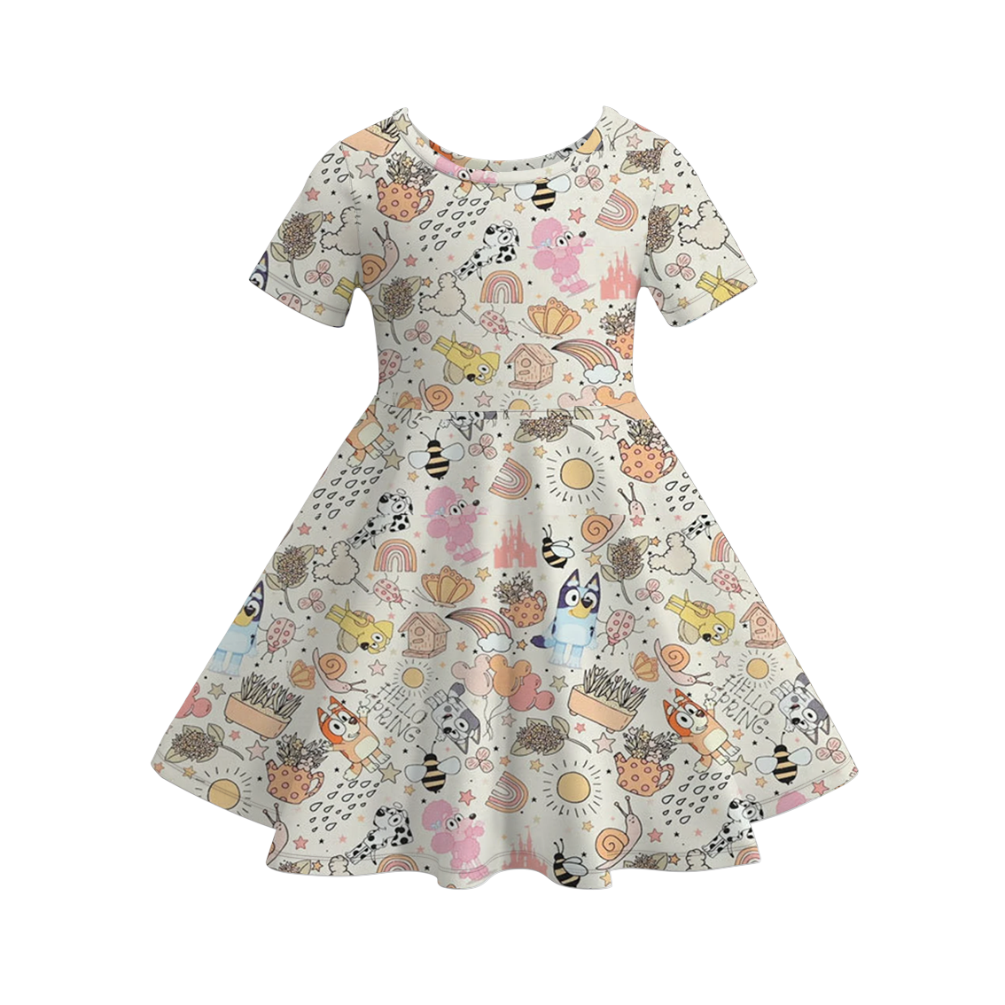 （Pre Order）Girls Cute Cartoon Print Dress