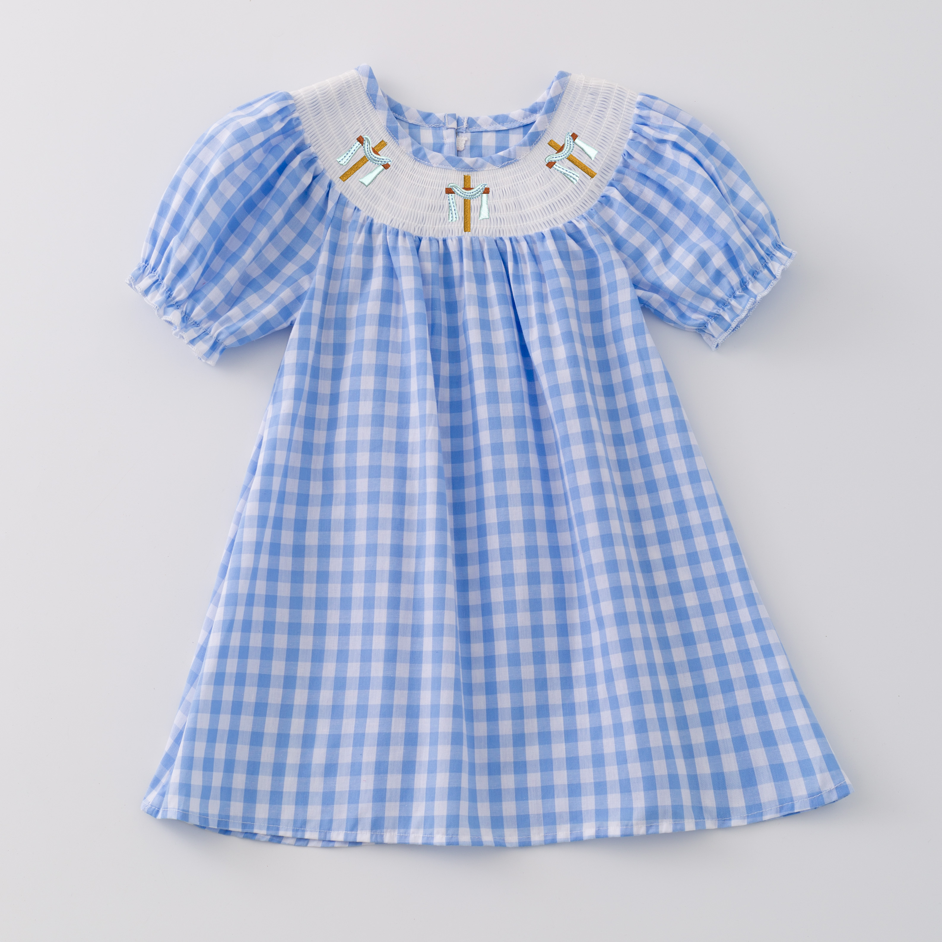 （Pre Order）Girls Farm Embroidery Smocked Dress