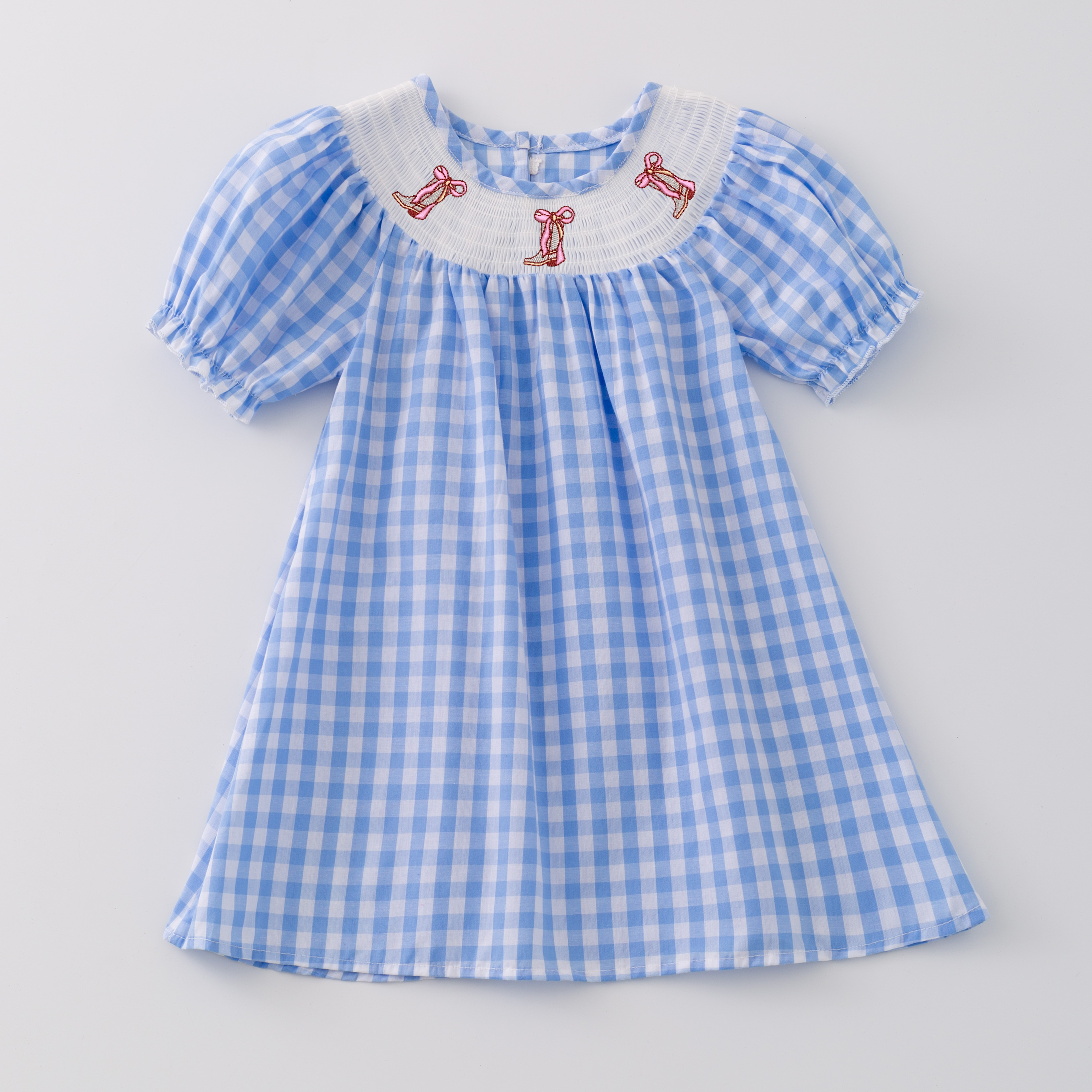 （Pre Order）Girls Farm Embroidery Smocked Dress