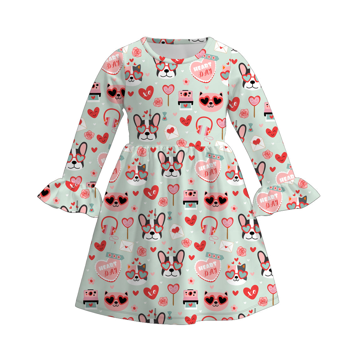 （Pre Order）Girls Valentine's Day Print Dress