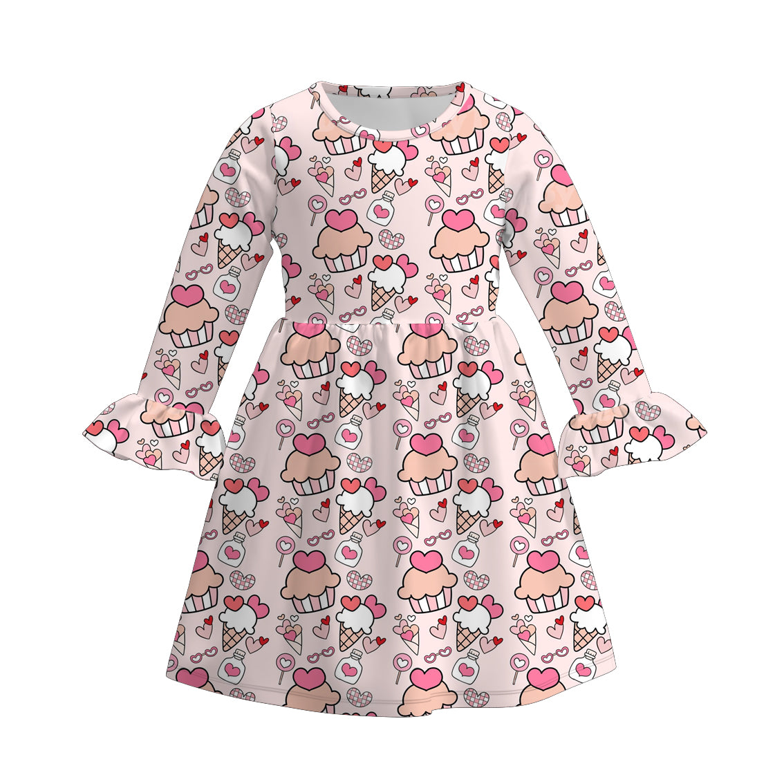 （Pre Order）Girls Valentine's Day Print Dress