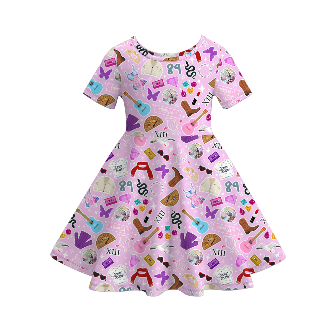 （Pre Order）Girls TS Print Milk Silk Dress