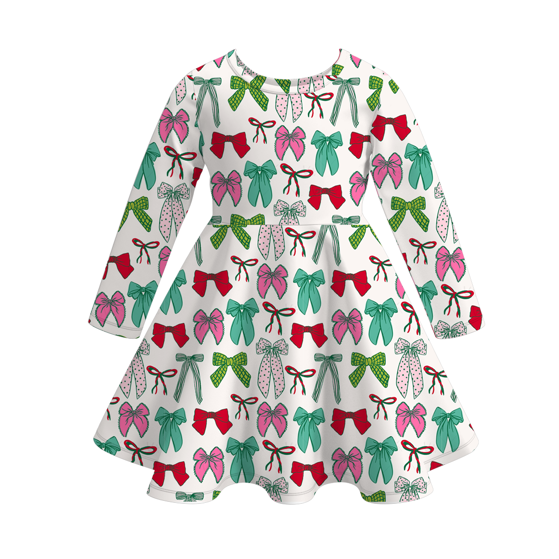 （Pre Order）Girls Christmas Print Milk Silk Dress