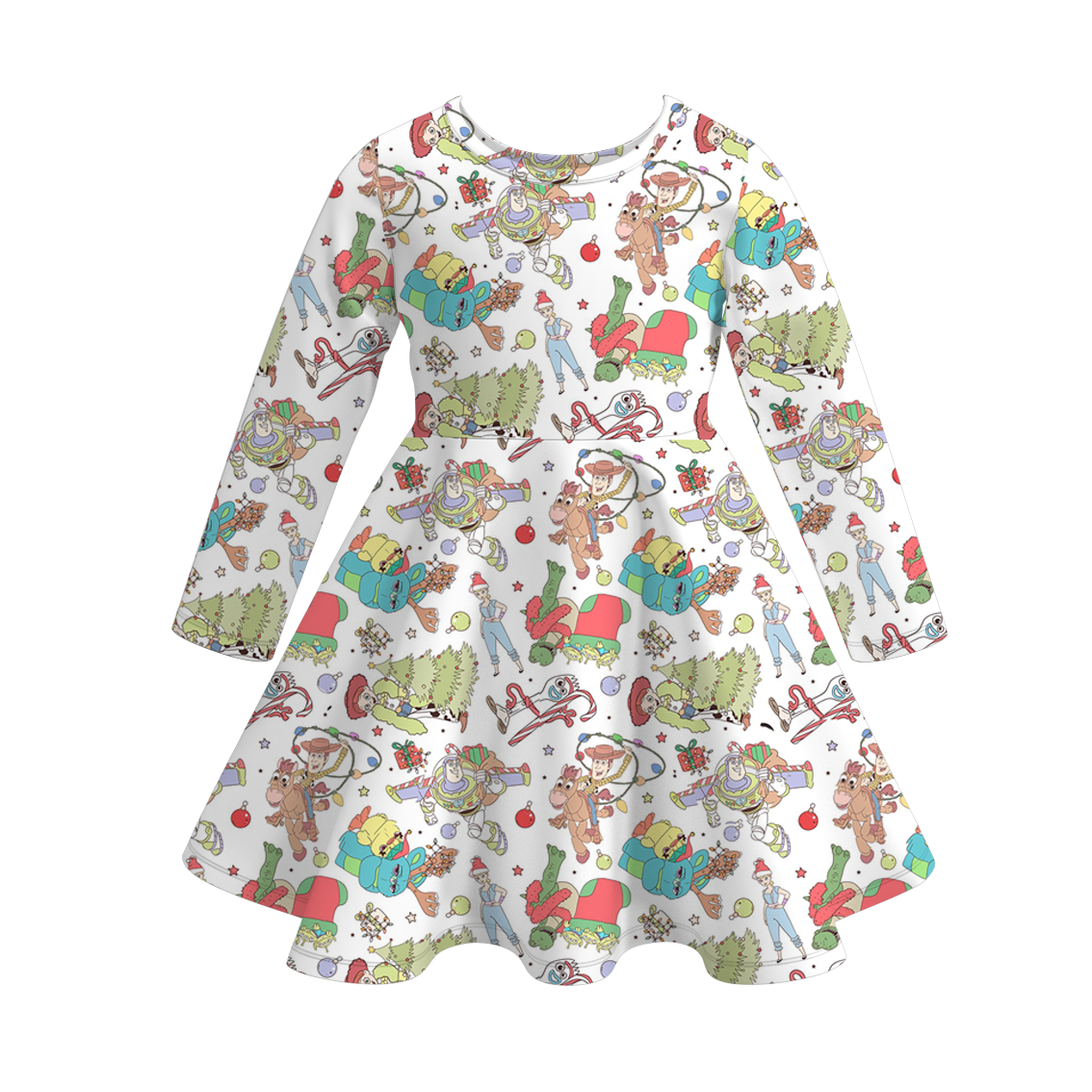 （Pre Order）Girls Christmas Print Milk Silk Dress