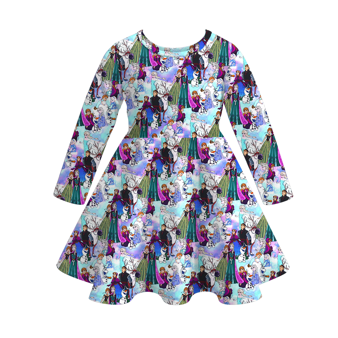 （Pre Order）Girls Christmas Print Milk Silk Dress