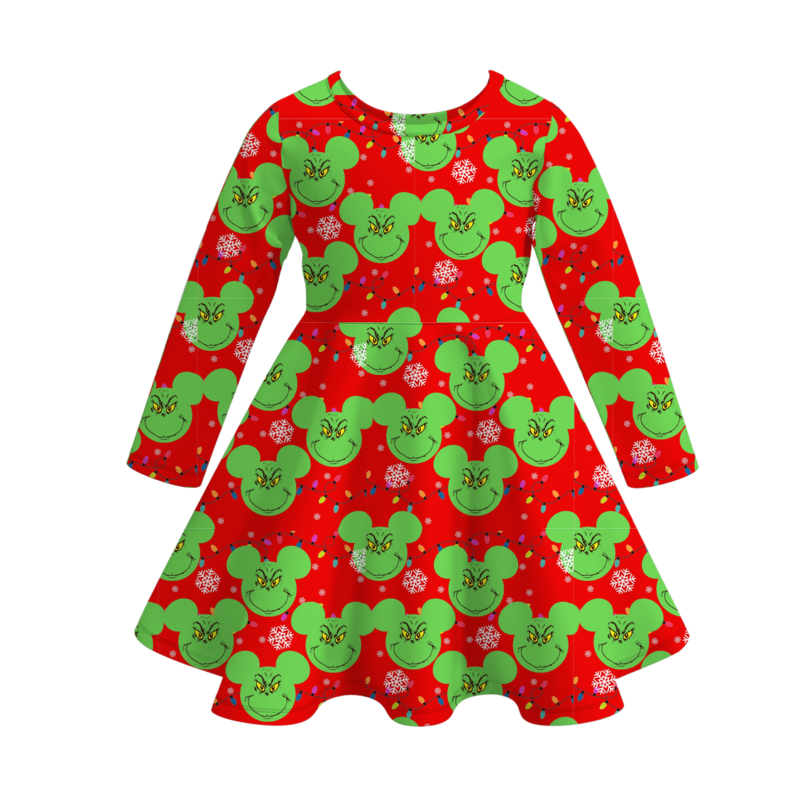 （Pre Order）Girls Christmas Print Milk Silk Dress