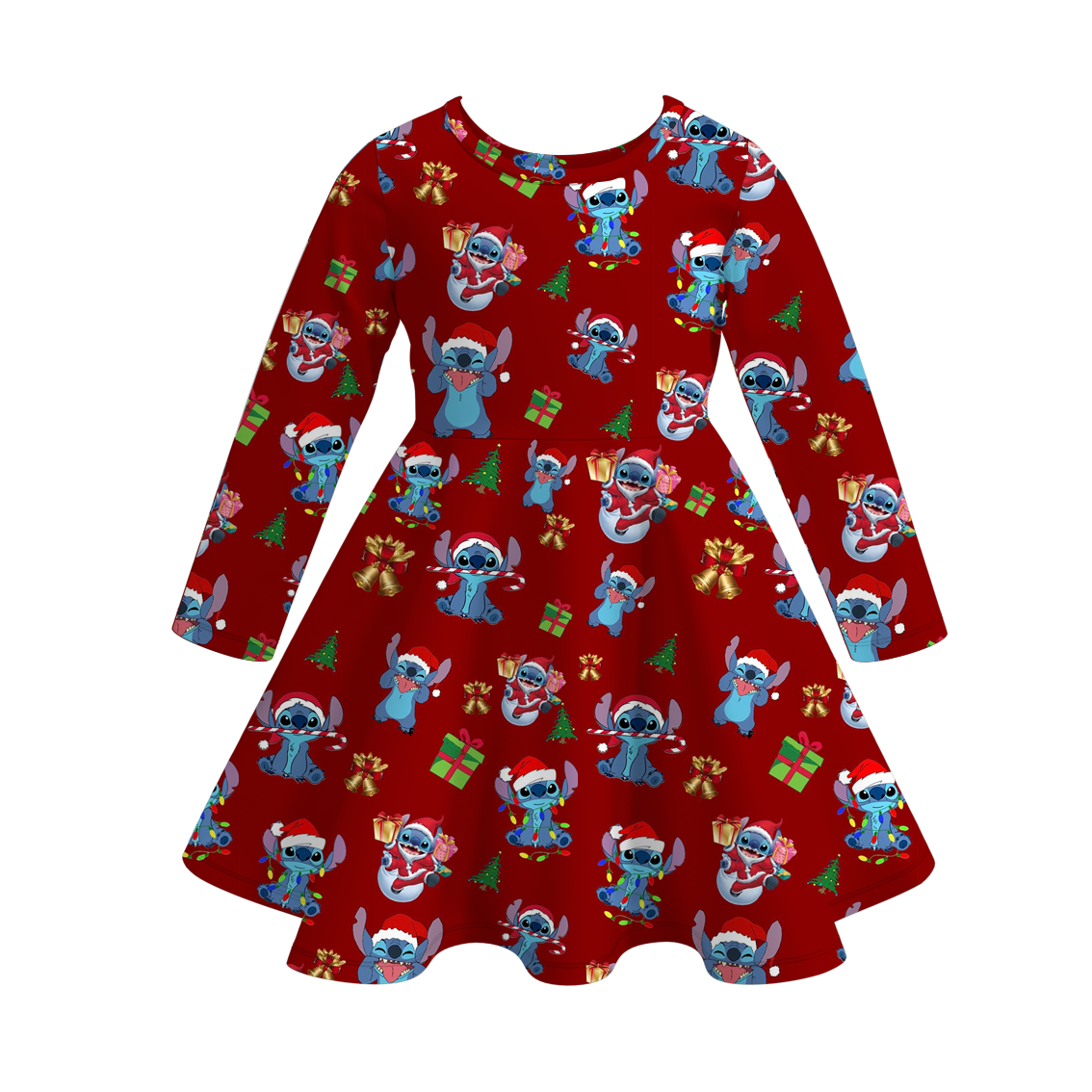 （Pre Order）Girls Christmas Print Milk Silk Dress