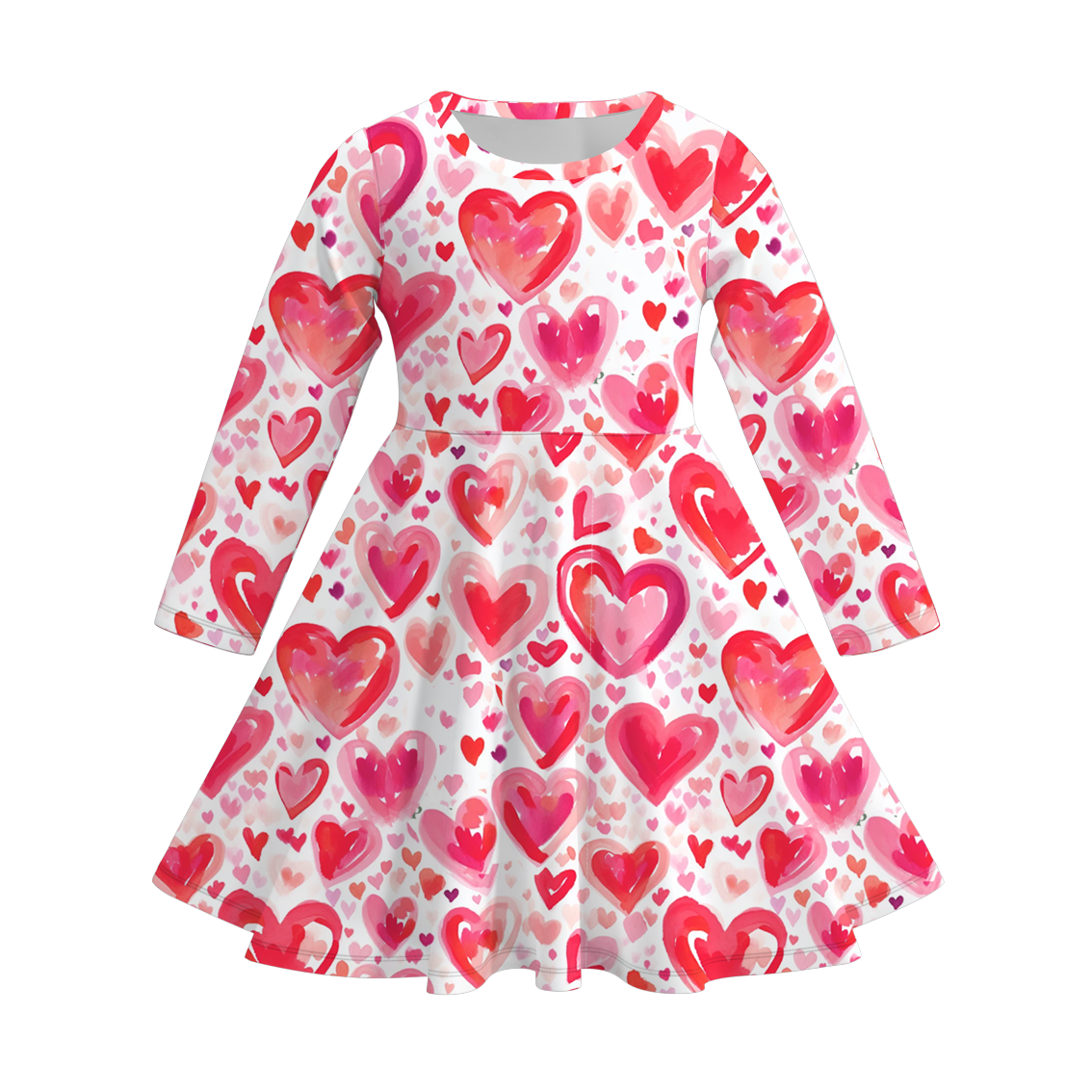 （Pre Order）Girls Valentine's Day Print Dress