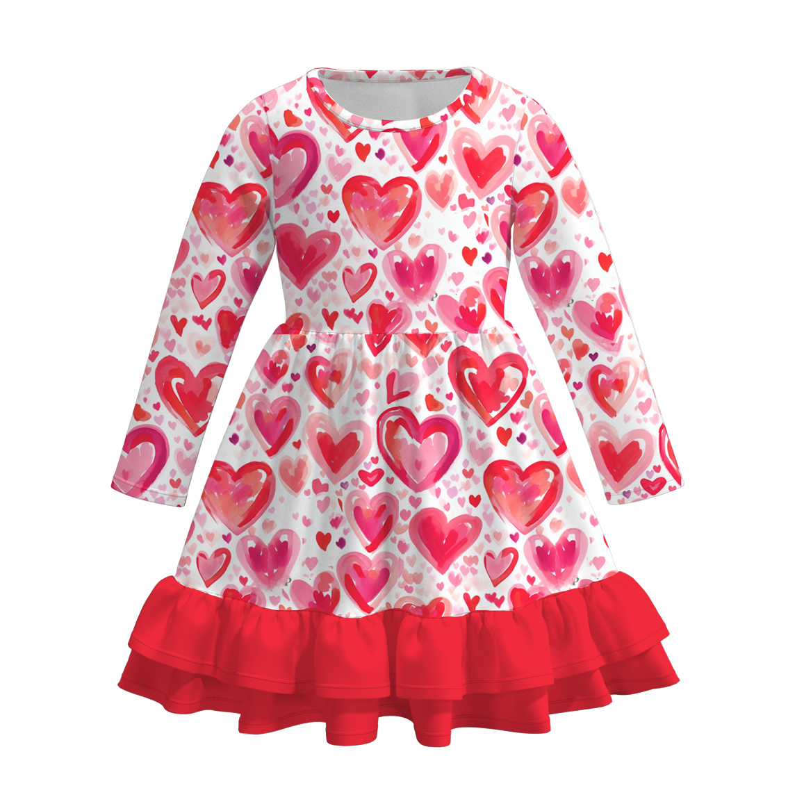 （Pre Order）Girls Valentine's Day Print Dress