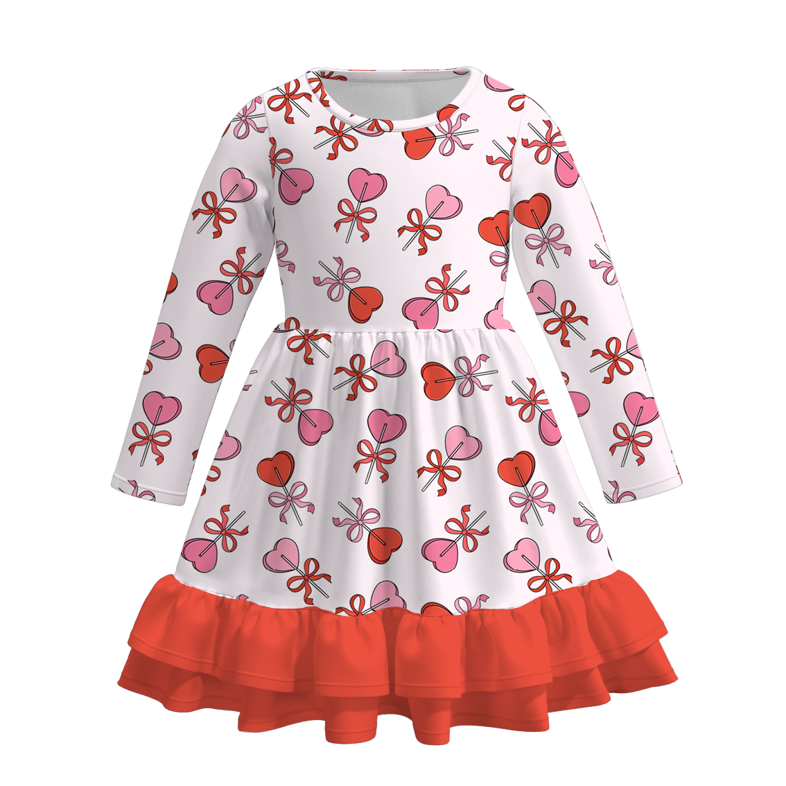 （Pre Order）Girls Valentine's Day Print Dress