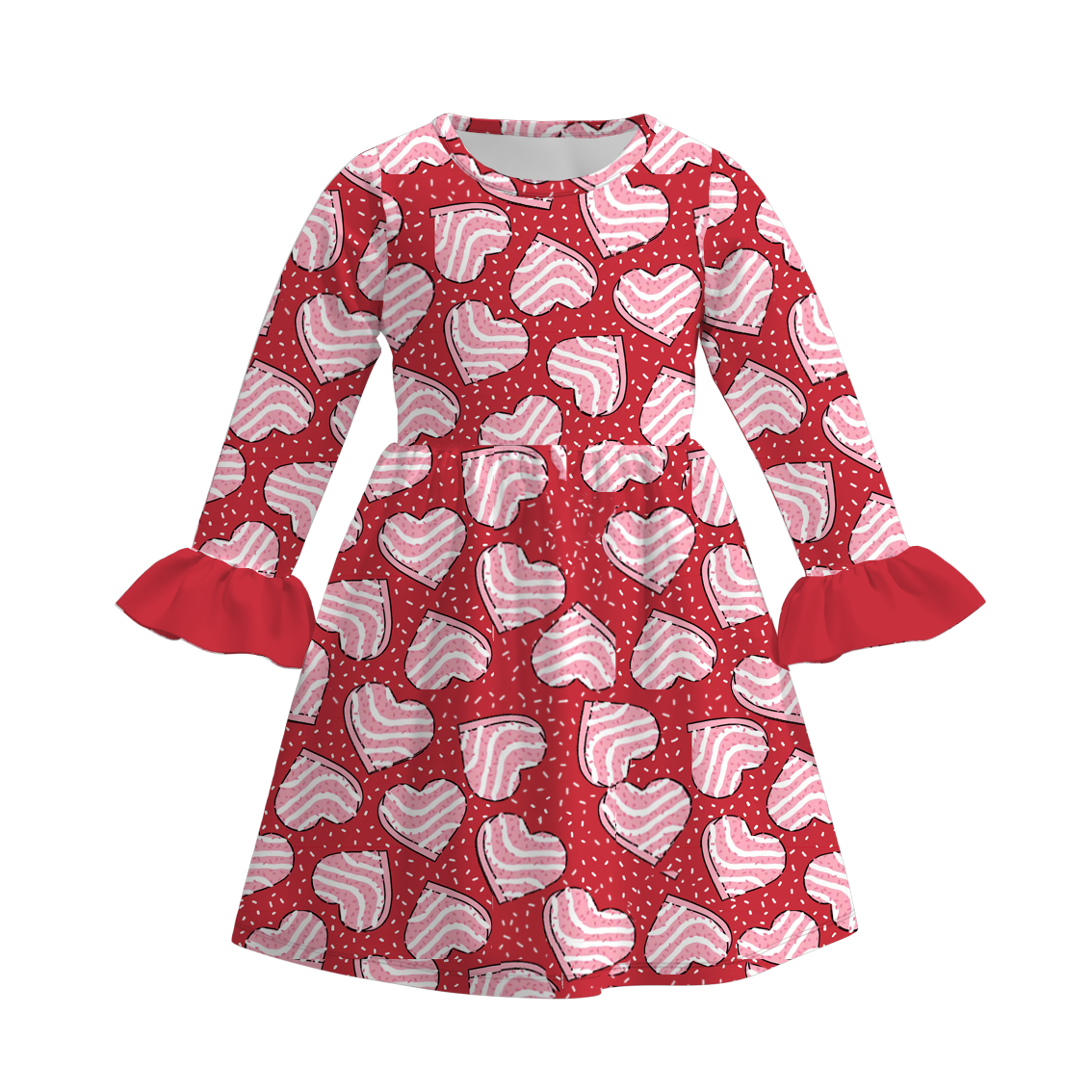 （Pre Order）Girls Valentine's Day Print Dress