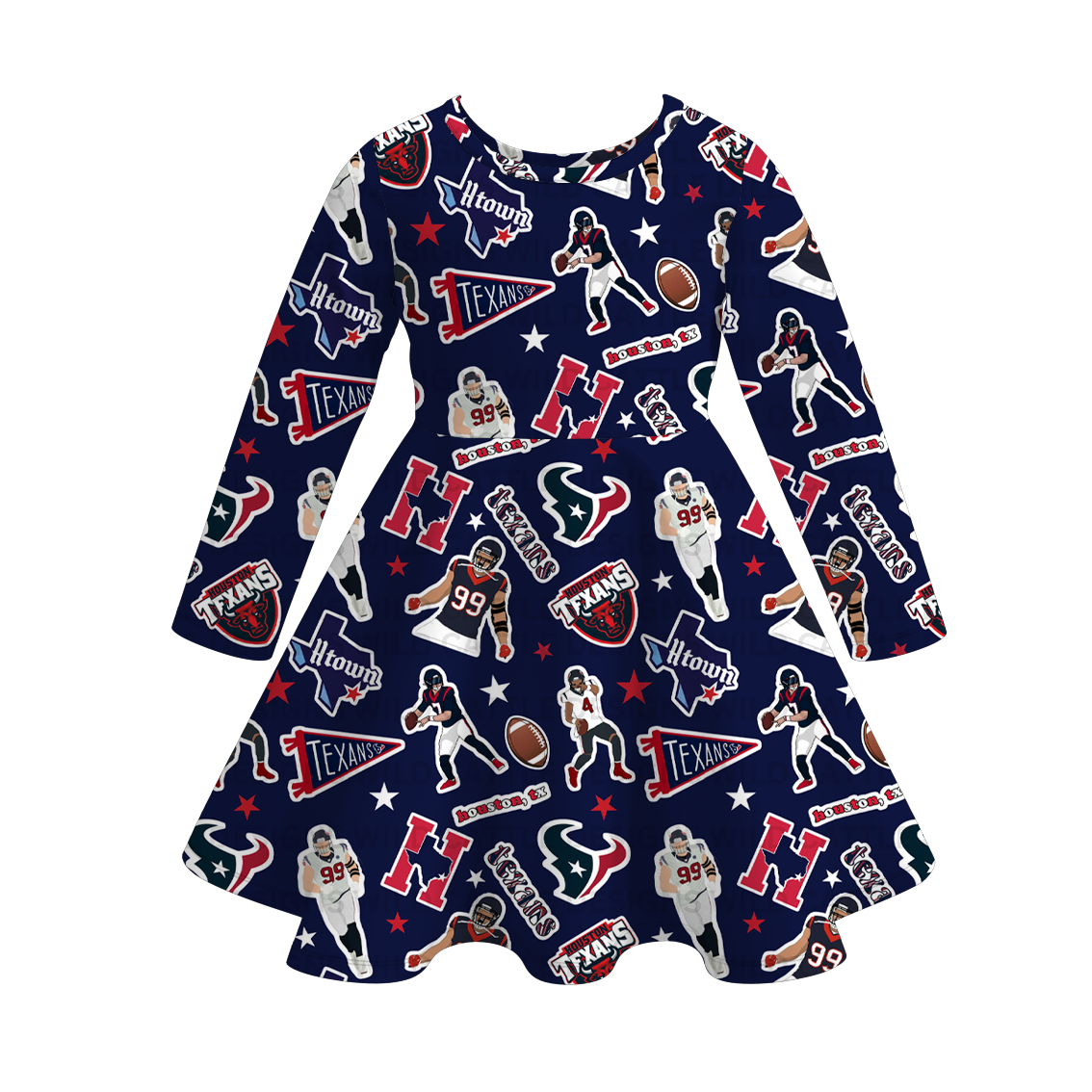 （Pre Order）Girls Football Print Milk Silk Dress