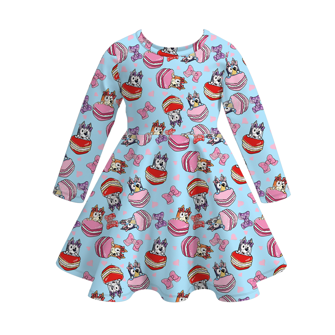 （Pre Order）Girls Valentine's Day Cute Cartoon Print Dress