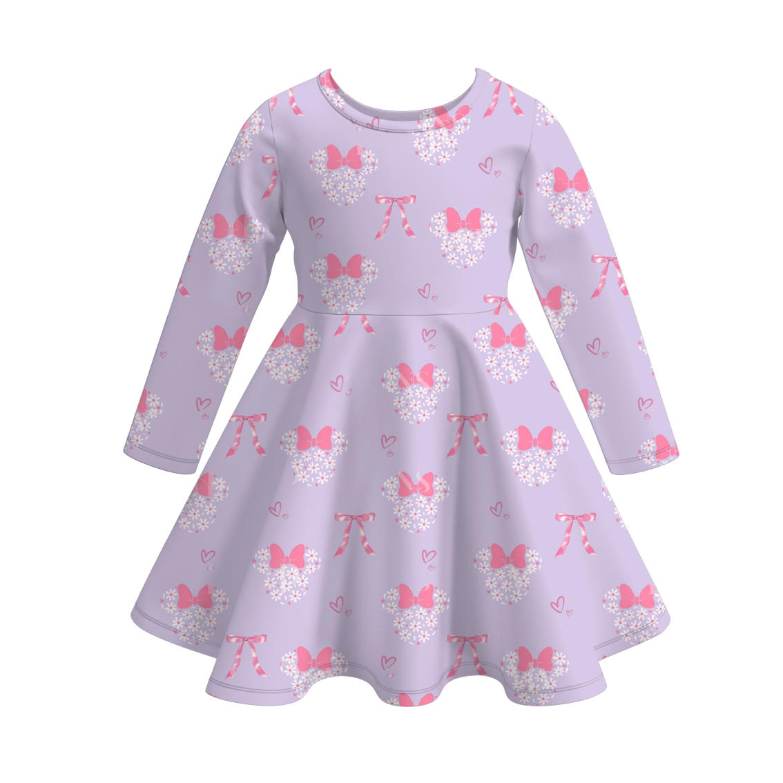 （Pre Order）Girls Valentine's Day Cartoon Print Dress