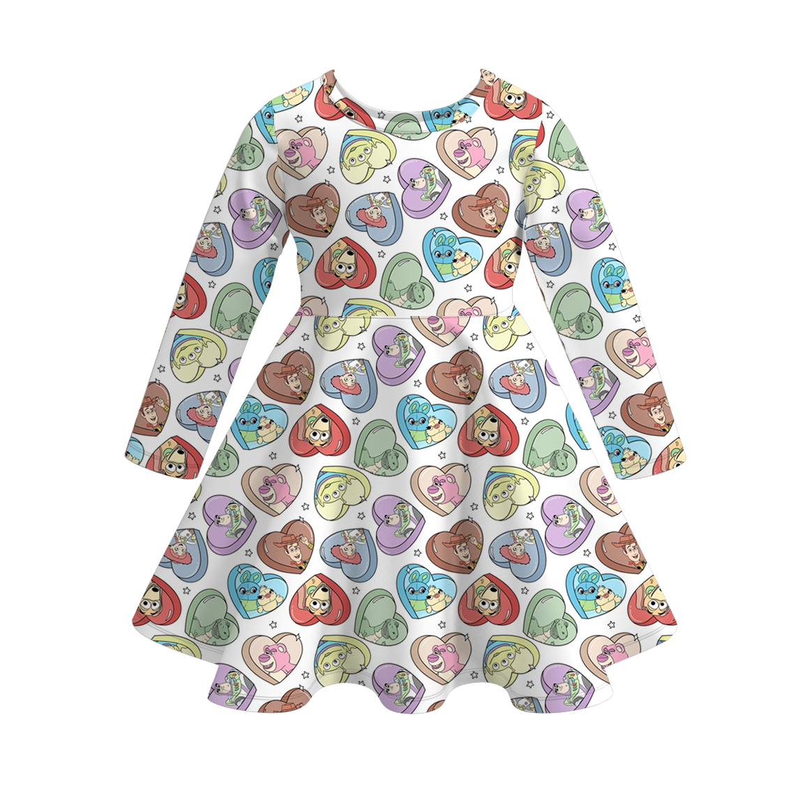 （Pre Order）Girls Valentine's Day Cartoon Print Dress