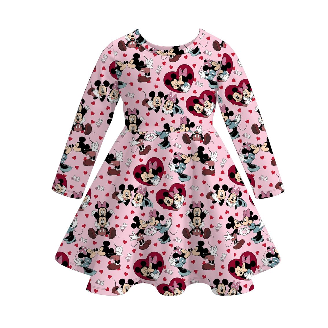 （Pre Order）Girls Valentine's Day Cartoon Print Dress