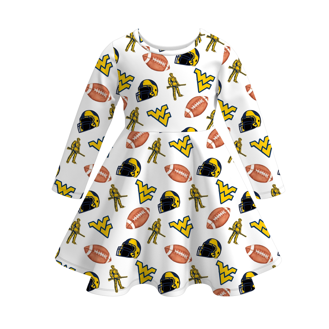 （Pre Order）Girls Football Print Milk Silk Dress