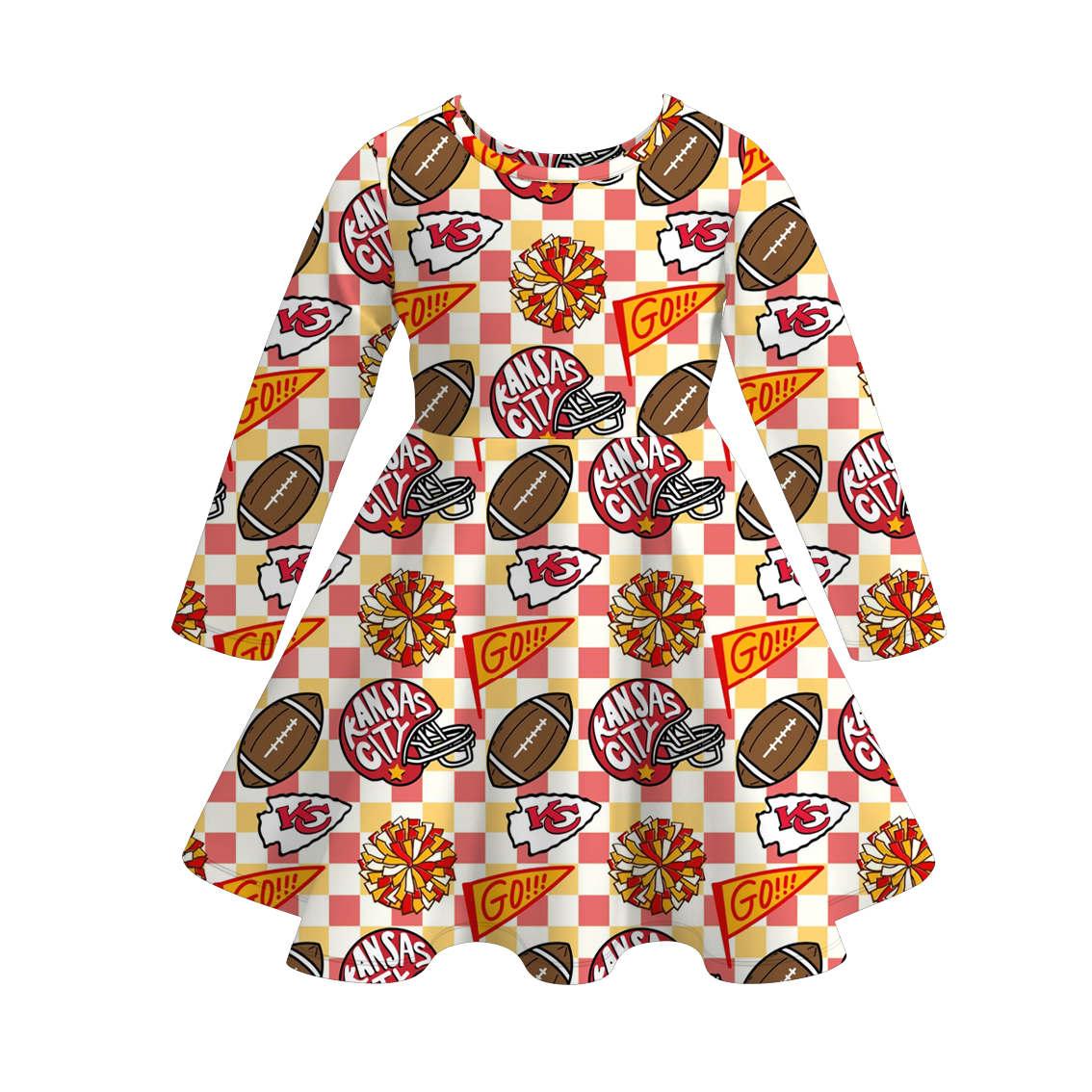 （Pre Order）Girls Football Print Milk Silk Dress