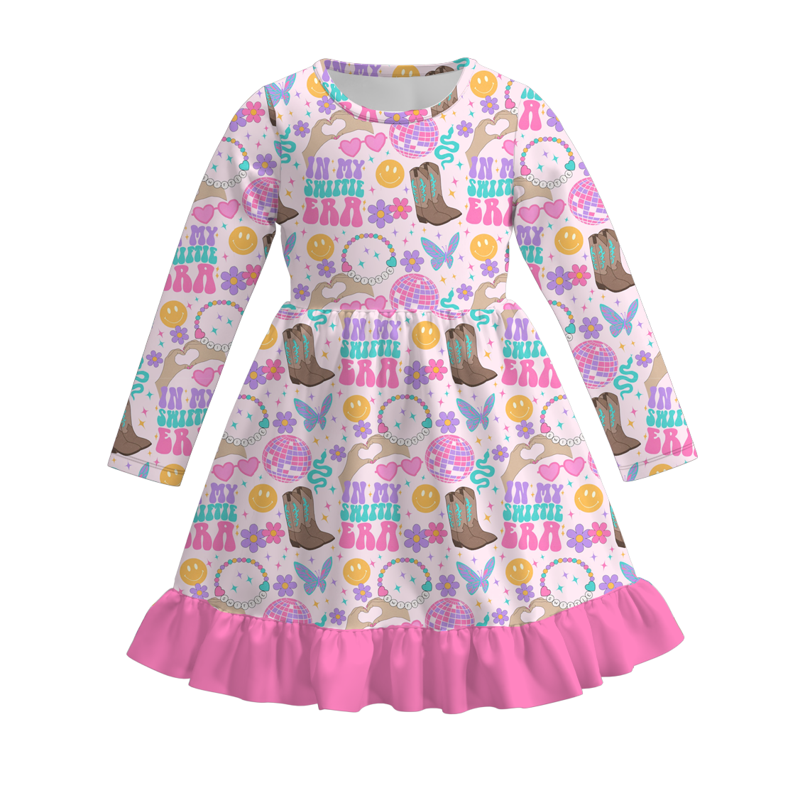 （Pre Order）Girls TS Print Milk Silk Dress