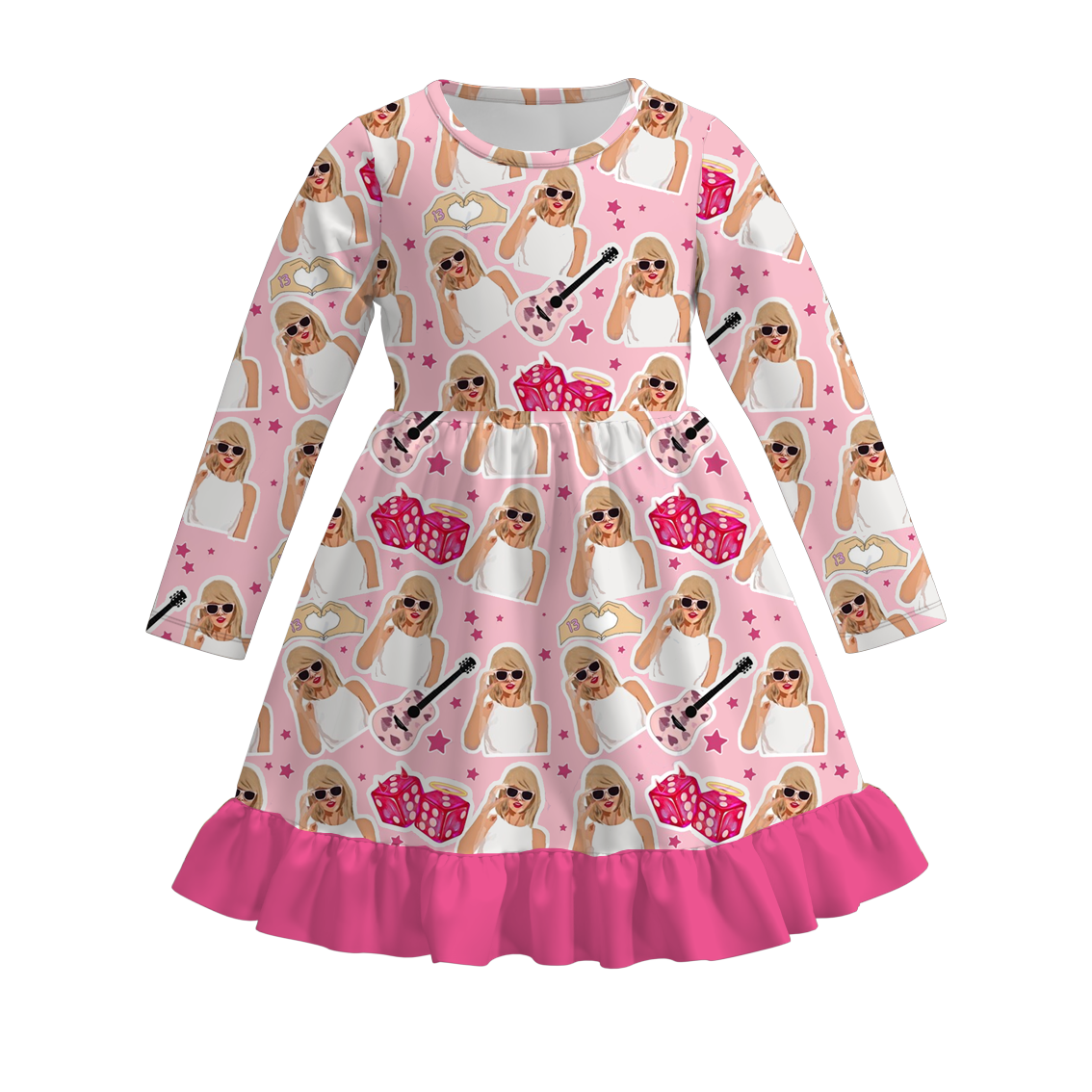 （Pre Order）Girls TS Print Milk Silk Dress