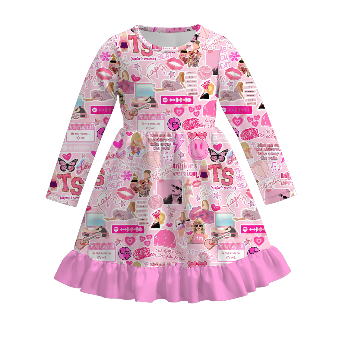 （Pre Order）Girls TS Print Milk Silk Dress