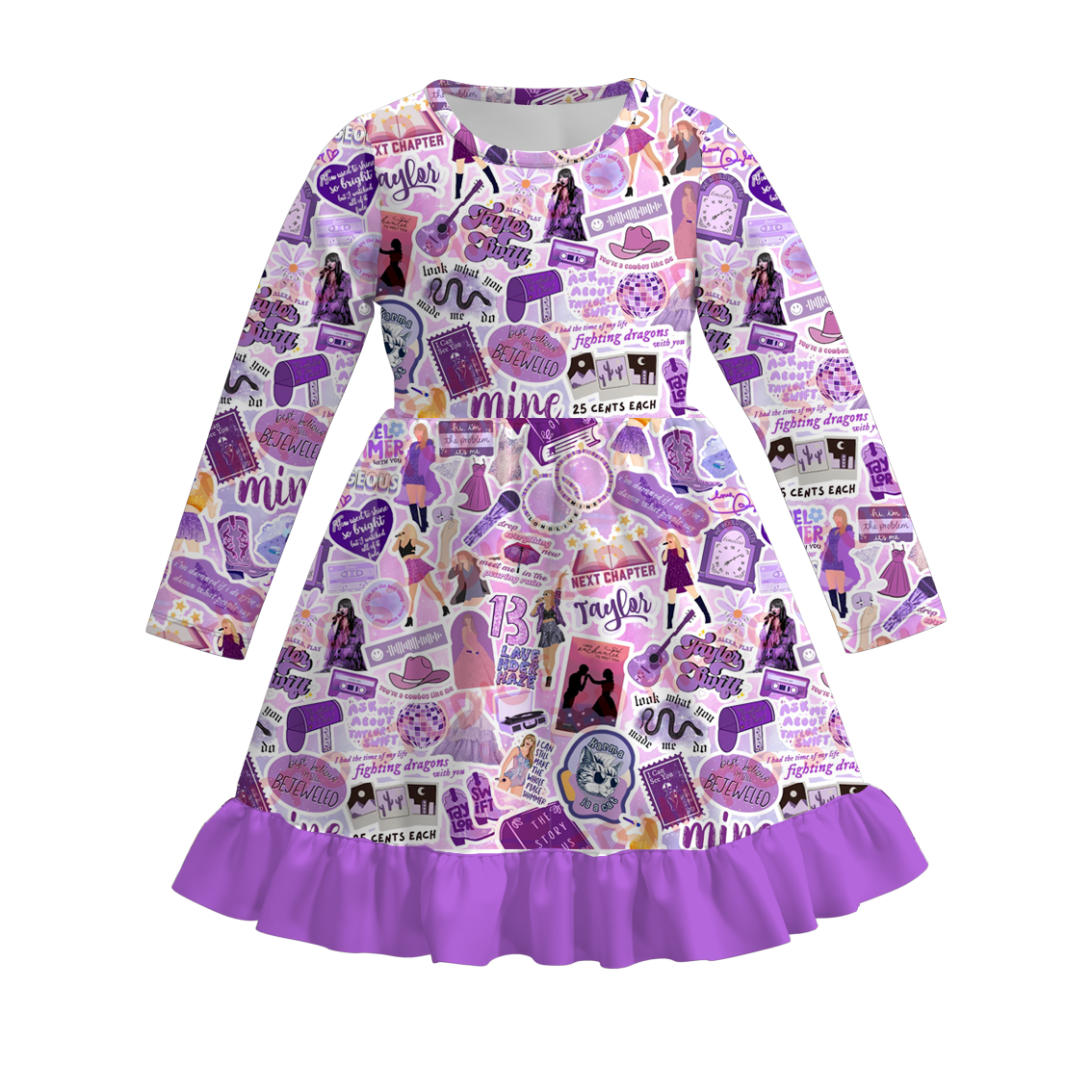 （Pre Order）Girls TS Print Milk Silk Dress