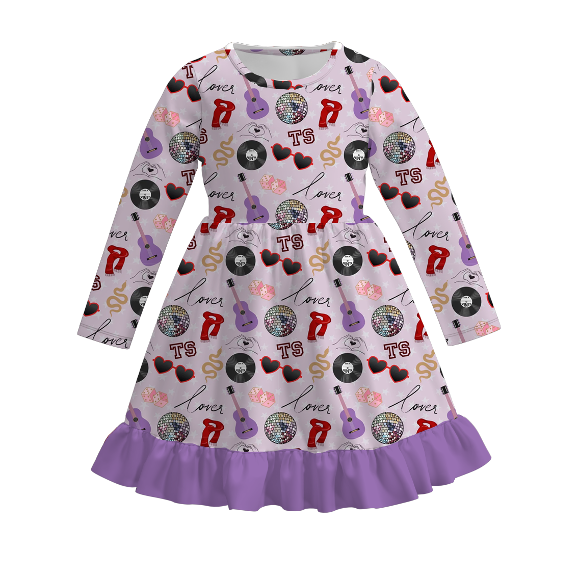 （Pre Order）Girls TS Print Milk Silk Dress