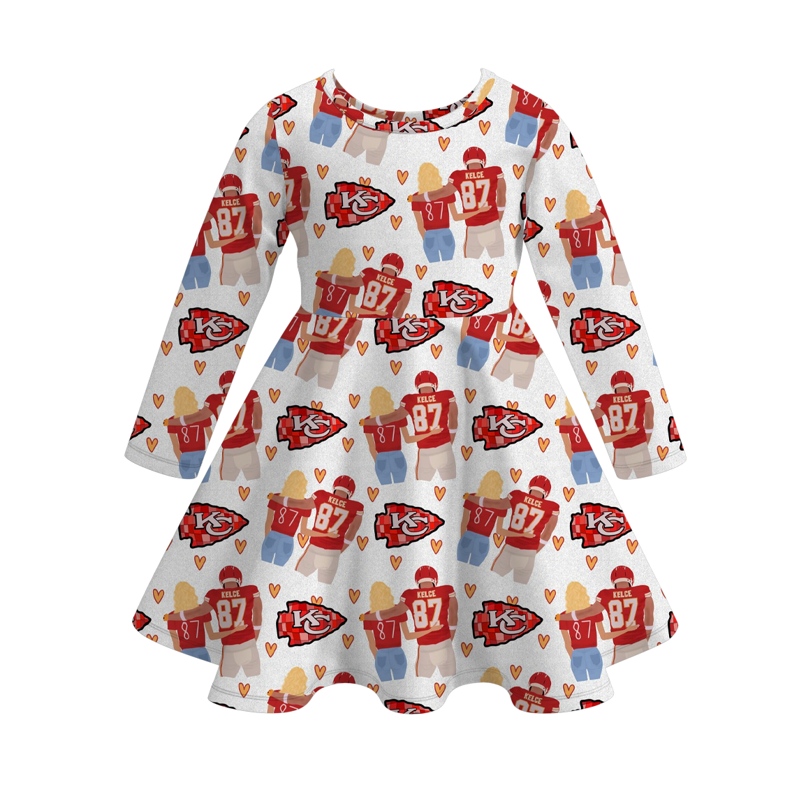 （Pre Order）Girls Football Print Milk Silk Dress