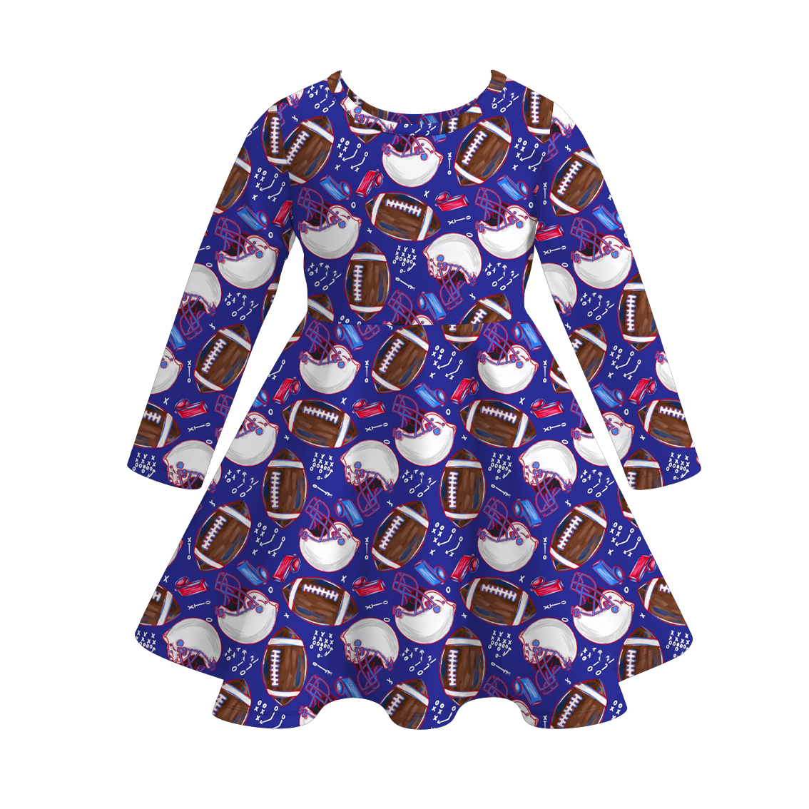 （Pre Order）Girls Football Print Milk Silk Dress