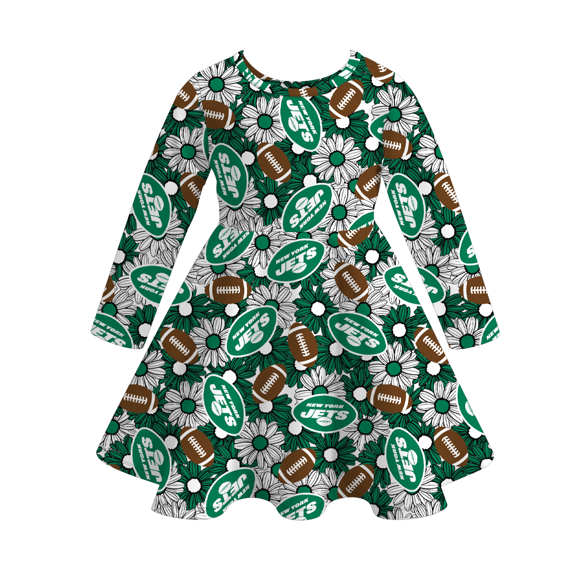 （Pre Order）Girls Football Print Milk Silk Dress