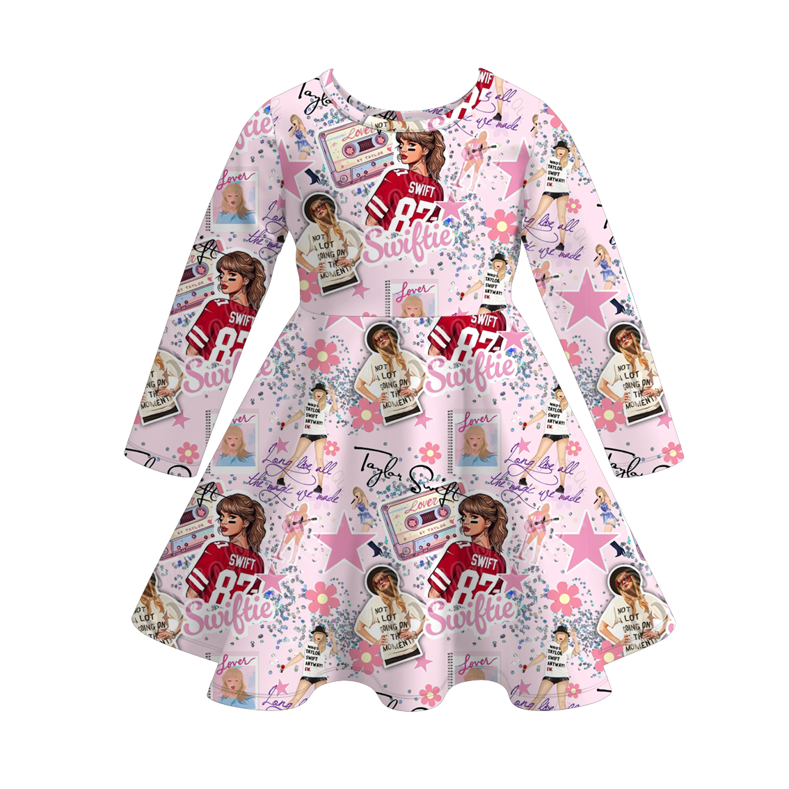 （Pre Order）Girls Football Print Milk Silk Dress