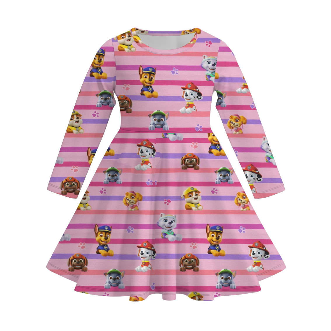 （Pre Order）Girls Cartoon Character Print Milk Silk Dress