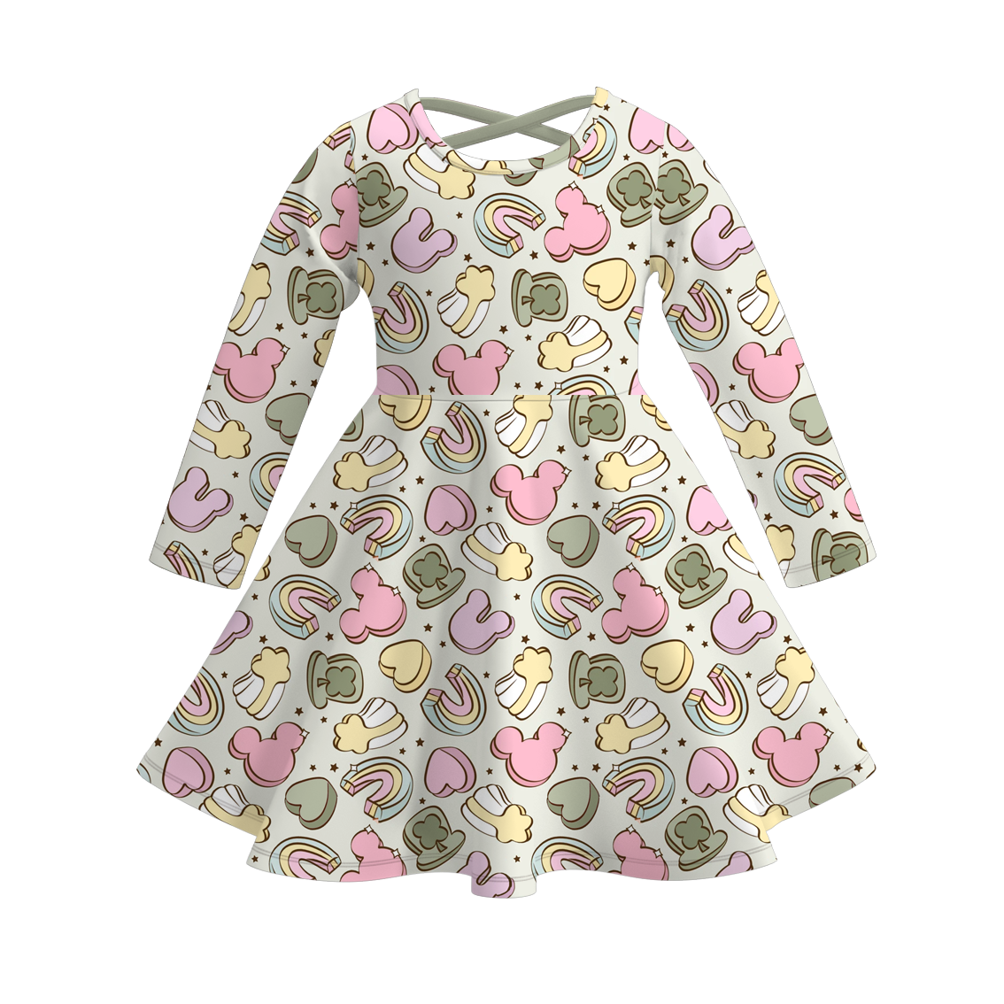 （Pre Order）Girls St.Patrick's Day Shamrock Print Dress