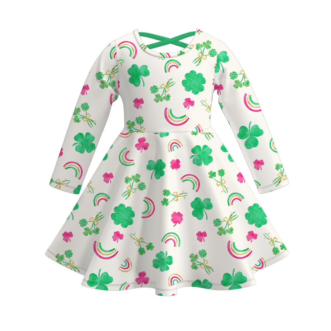 （Pre Order）Girls St.Patrick's Day Shamrock Print Dress