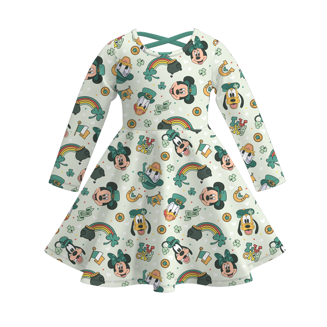 （Pre Order）Girls St.Patrick's Day Shamrock Print Dress