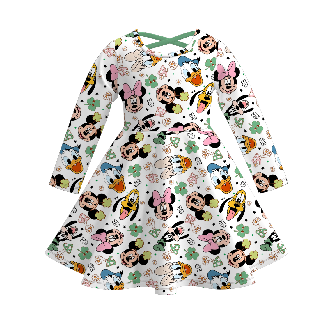 （Pre Order）Girls St.Patrick's Day Shamrock Print Dress