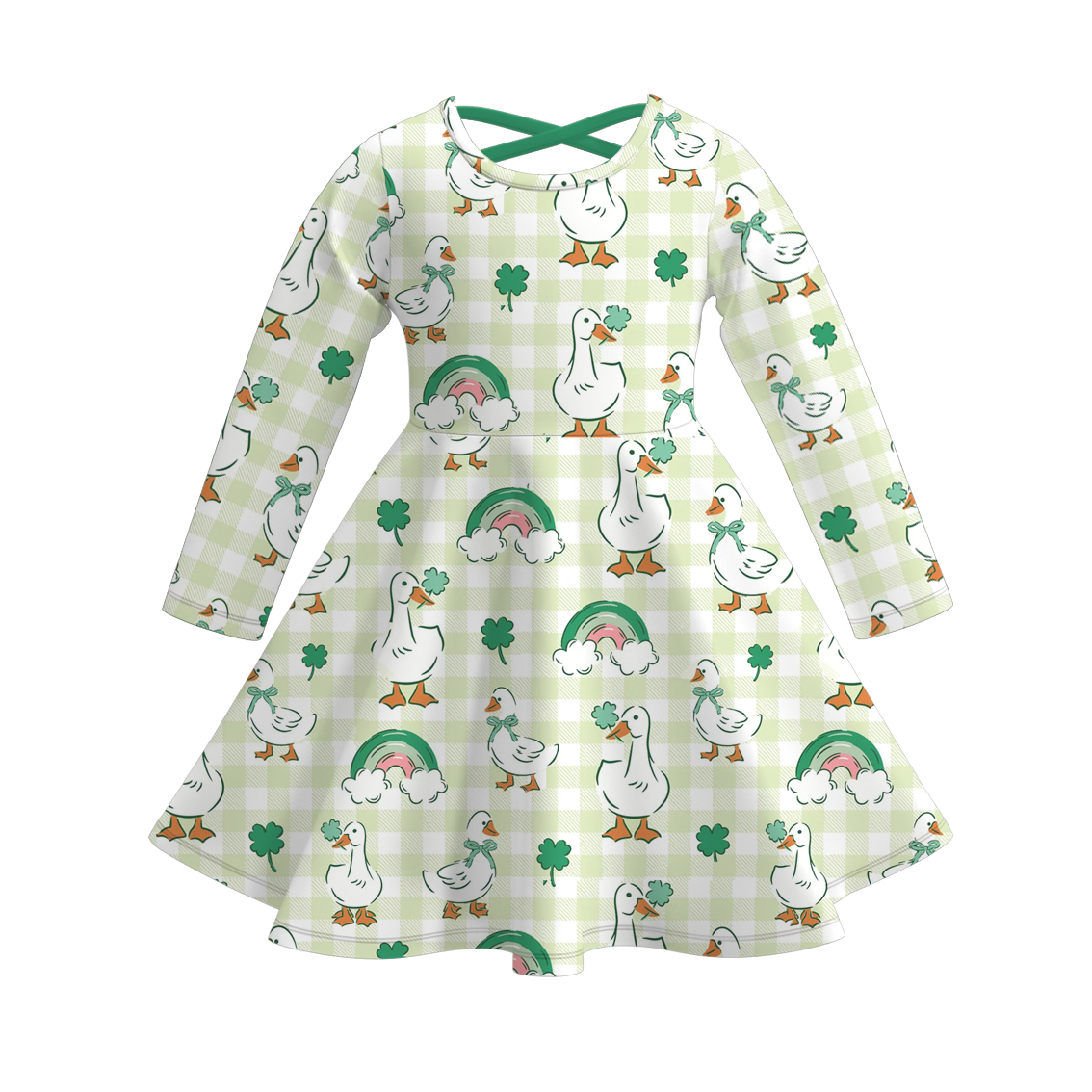 （Pre Order）Girls St.Patrick's Day Shamrock Print Dress