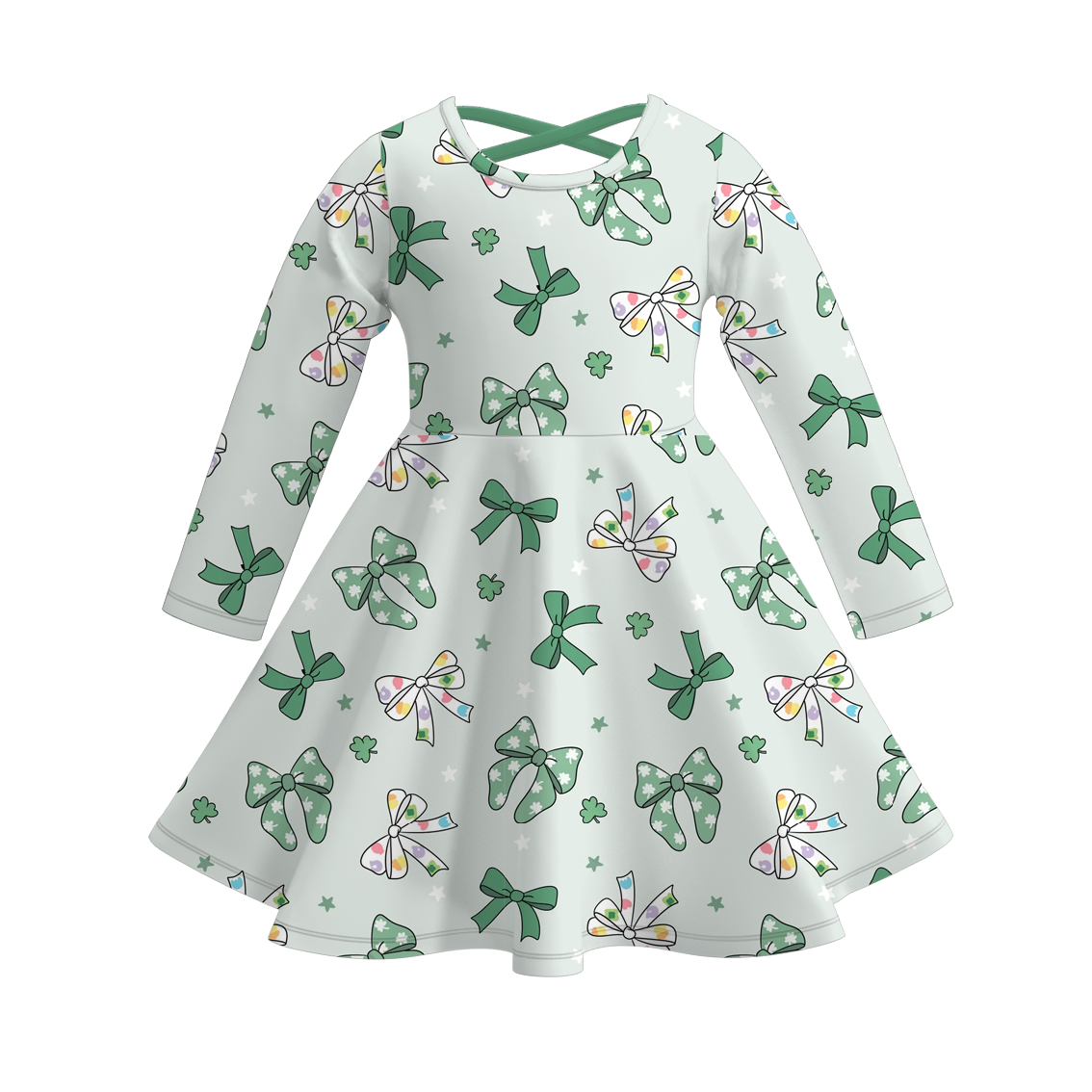 （Pre Order）Girls St.Patrick's Day Shamrock Print Dress