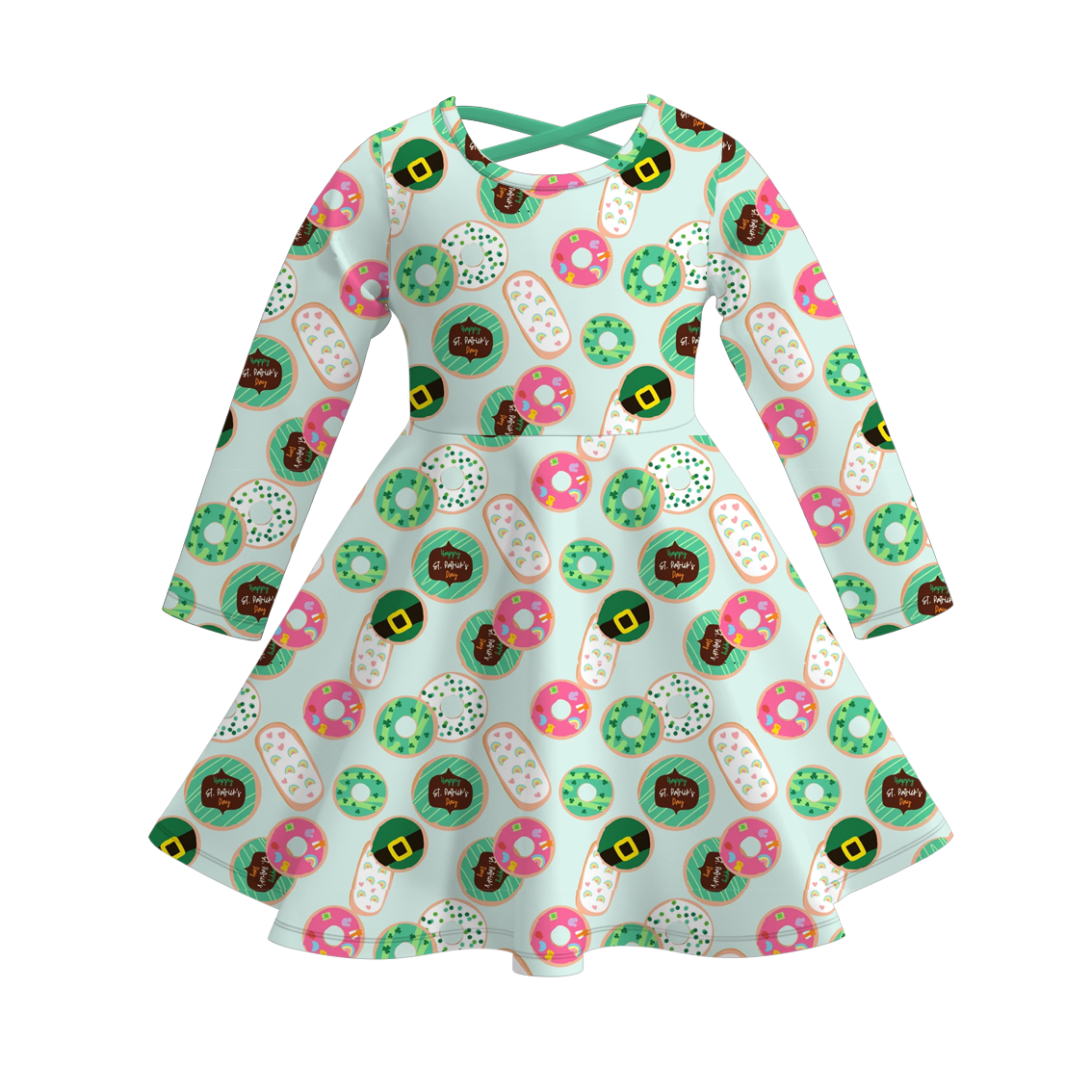 （Pre Order）Girls St.Patrick's Day Shamrock Print Dress