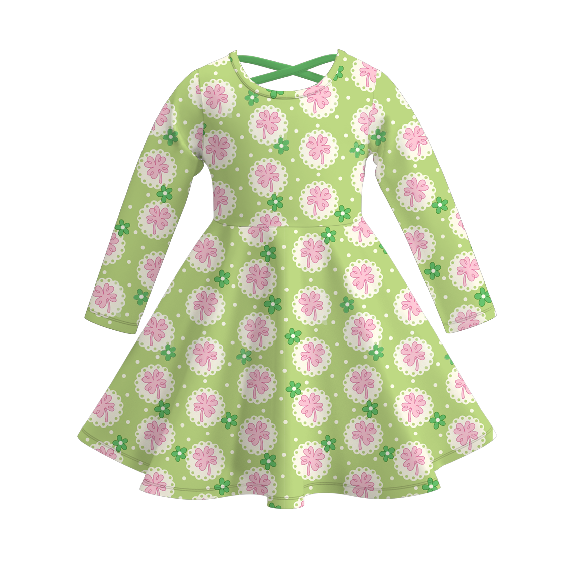 （Pre Order）Girls St.Patrick's Day Shamrock Print Dress