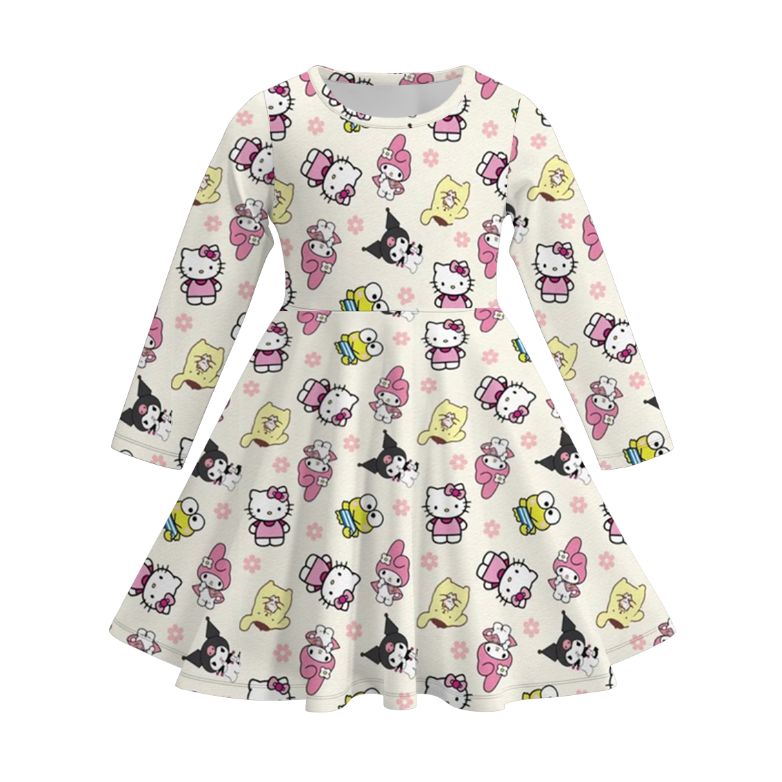 （Pre Order）Girls Cute Cartoon Character Print Dress