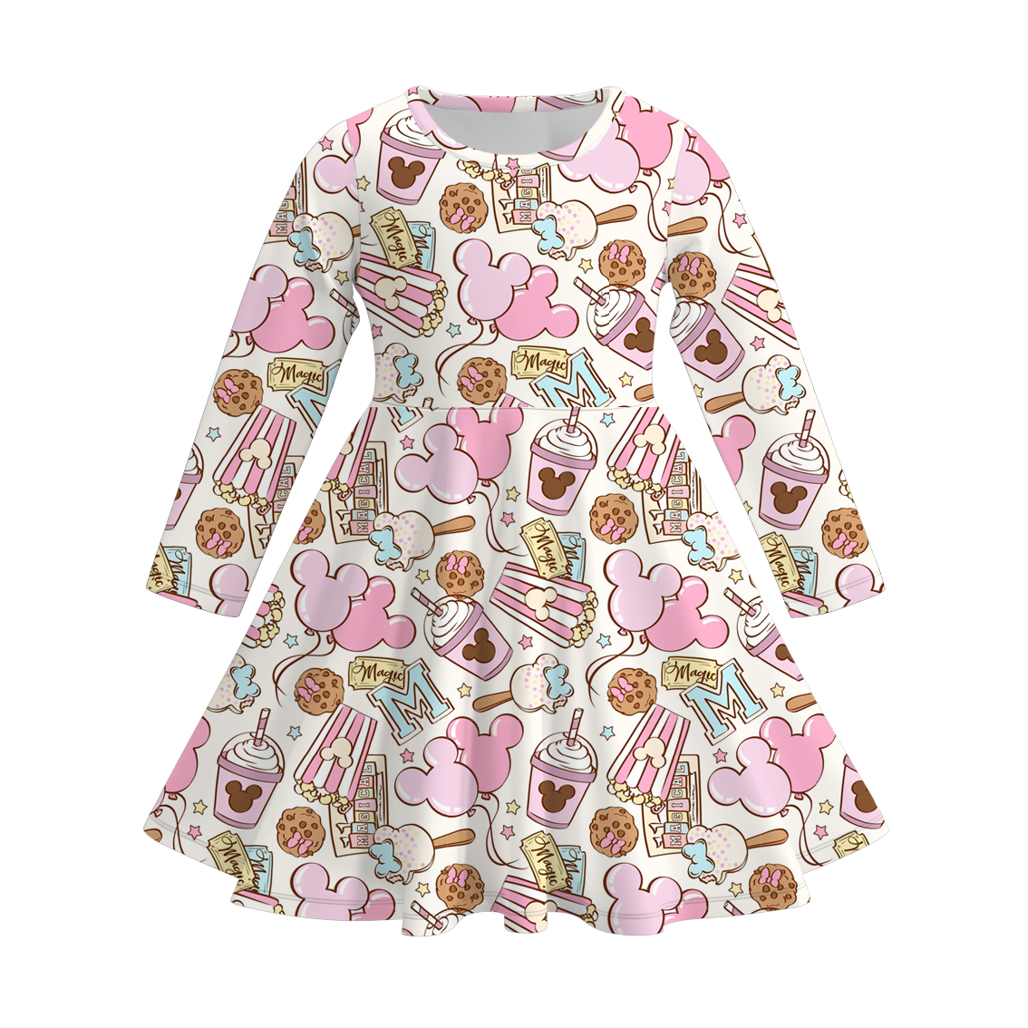 （Pre Order）Girls Cute Cartoon Character Print Dress